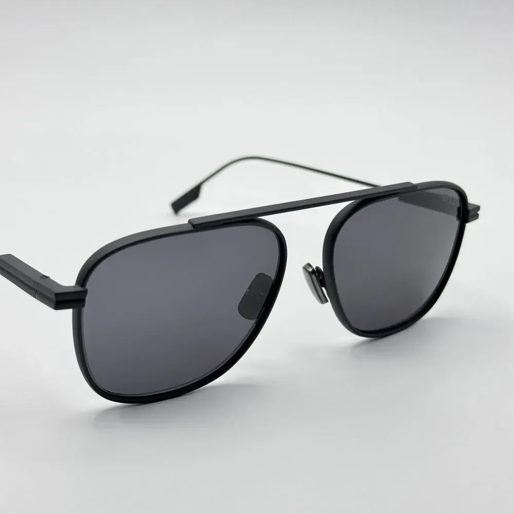 Ermenegildo Zegna Sunglasses EZ0291 91A Matte Blue Pilot Frame Gray Lens 57mm